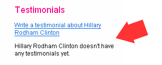 Hillary Has No Flickr Testimonials